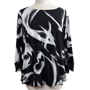 Women's Alfani Blouse, L, Black & White